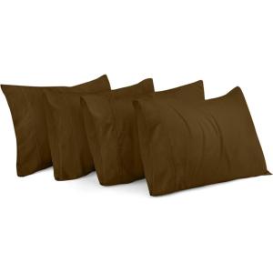 imageUtopia Bedding Queen Pillow Cases  Pack of 4  Envelope Closure  Soft Brushed Microfiber Fabric  Shrinkage and Fade Resistant Pillow Covers Queen Size 20 X 30 Inches Queen WhiteMocha