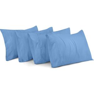 imageUtopia Bedding Queen Pillow Cases  Pack of 4  Envelope Closure  Soft Brushed Microfiber Fabric  Shrinkage and Fade Resistant Pillow Covers Queen Size 20 X 30 Inches Queen WhiteDutch Blue