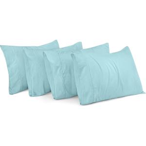 imageUtopia Bedding Queen Pillow Cases  Pack of 4  Envelope Closure  Soft Brushed Microfiber Fabric  Shrinkage and Fade Resistant Pillow Covers Queen Size 20 X 30 Inches Queen WhiteSpa Blue