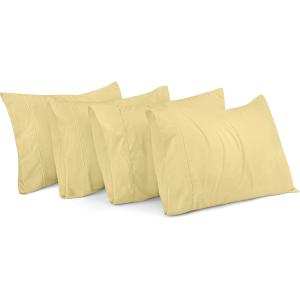 imageUtopia Bedding Queen Pillow Cases  Pack of 4  Envelope Closure  Soft Brushed Microfiber Fabric  Shrinkage and Fade Resistant Pillow Covers Queen Size 20 X 30 Inches Queen WhiteYellow