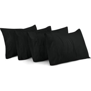 imageUtopia Bedding Queen Pillow Cases  Pack of 4  Envelope Closure  Soft Brushed Microfiber Fabric  Shrinkage and Fade Resistant Pillow Covers Queen Size 20 X 30 Inches Queen WhiteBlack