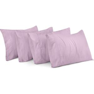 imageUtopia Bedding Queen Pillow Cases  Pack of 4  Envelope Closure  Soft Brushed Microfiber Fabric  Shrinkage and Fade Resistant Pillow Covers Queen Size 20 X 30 Inches Queen WhiteLavender