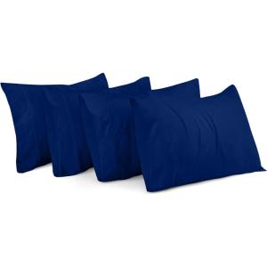 imageUtopia Bedding Queen Pillow Cases  Pack of 4  Envelope Closure  Soft Brushed Microfiber Fabric  Shrinkage and Fade Resistant Pillow Covers Queen Size 20 X 30 Inches Queen WhiteRoyal Blue