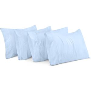 imageUtopia Bedding Queen Pillow Cases  Pack of 4  Envelope Closure  Soft Brushed Microfiber Fabric  Shrinkage and Fade Resistant Pillow Covers Queen Size 20 X 30 Inches Queen WhiteIce Blue