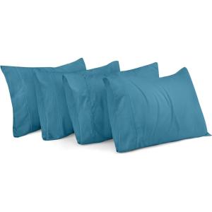imageUtopia Bedding Queen Pillow Cases  Pack of 4  Envelope Closure  Soft Brushed Microfiber Fabric  Shrinkage and Fade Resistant Pillow Covers Queen Size 20 X 30 Inches Queen WhiteDenim Blue