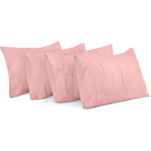imageUtopia Bedding Queen Pillow Cases  Pack of 4  Envelope Closure  Soft Brushed Microfiber Fabric  Shrinkage and Fade Resistant Pillow Covers Queen Size 20 X 30 Inches Queen WhitePink