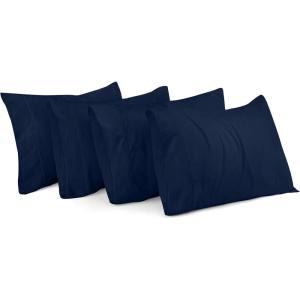 imageUtopia Bedding Queen Pillow Cases  Pack of 4  Envelope Closure  Soft Brushed Microfiber Fabric  Shrinkage and Fade Resistant Pillow Covers Queen Size 20 X 30 Inches Queen WhiteNavy