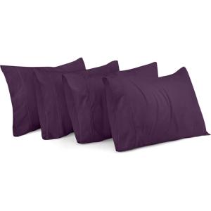 imageUtopia Bedding Queen Pillow Cases  Pack of 4  Envelope Closure  Soft Brushed Microfiber Fabric  Shrinkage and Fade Resistant Pillow Covers Queen Size 20 X 30 Inches Queen WhitePurple