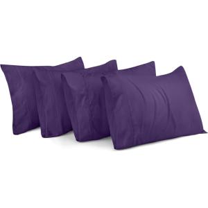 imageUtopia Bedding Queen Pillow Cases  Pack of 4  Envelope Closure  Soft Brushed Microfiber Fabric  Shrinkage and Fade Resistant Pillow Covers Queen Size 20 X 30 Inches Queen WhiteEgg Plant