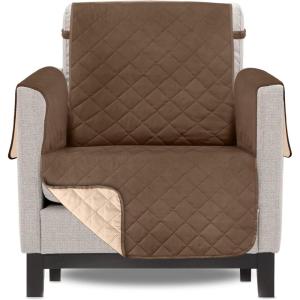 imageUtopia Bedding Reversible Loveseat Couch Cover Water Resistant Slipcover Furniture Protector with Foam Sticks and Elastic Straps for Kids Dogs Pets 2 Seater GreyLight GreyBrownBeige