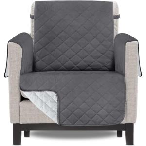 imageUtopia Bedding Reversible Loveseat Couch Cover Water Resistant Slipcover Furniture Protector with Foam Sticks and Elastic Straps for Kids Dogs Pets 2 Seater GreyLight GreyGrayLight Gray