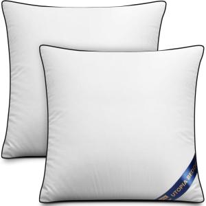 imageUtopia Bedding Throw Pillow Inserts Pack of 4 White 18 x 18 Inches Decorative Indoor Pillows for Sofa Bed Couch Cushion Sham Stuffer18x18 Inch