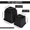 imageUtopia Bedding Adjustable Bed Furniture Risers  Elevation in Heights 3 5 or 8 Inch Heavy Duty Risers for Beds  Supports up to 1300 lbs  Set of 4 Riser BlackBlack