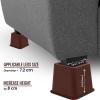 imageUtopia Bedding Adjustable Bed Furniture Risers  Elevation in Heights 3 5 or 8 Inch Heavy Duty Risers for Beds  Supports up to 1300 lbs  Set of 4 Riser BlackReddish Brown