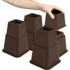 imageUtopia Bedding Adjustable Bed Furniture Risers  Elevation in Heights 3 5 or 8 Inch Heavy Duty Risers for Beds  Supports up to 1300 lbs  Set of 4 Riser BlackBrown