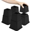 imageUtopia Bedding Adjustable Bed Furniture Risers  Elevation in Heights 3 5 or 8 Inch Heavy Duty Risers for Beds  Supports up to 1300 lbs  Set of 4 Riser BlackBlack
