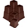 imageUtopia Bedding Adjustable Bed Furniture Risers  Elevation in Heights 3 5 or 8 Inch Heavy Duty Risers for Beds  Supports up to 1300 lbs  Set of 4 Riser BlackReddish Brown