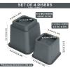 imageUtopia Bedding Adjustable Bed Furniture Risers  Elevation in Heights 3 5 or 8 Inch Heavy Duty Risers for Beds  Supports up to 1300 lbs  Set of 4 Riser BlackGrey