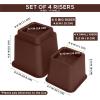 imageUtopia Bedding Adjustable Bed Furniture Risers  Elevation in Heights 3 5 or 8 Inch Heavy Duty Risers for Beds  Supports up to 1300 lbs  Set of 4 Riser BlackReddish Brown
