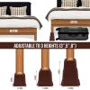imageUtopia Bedding Adjustable Bed Furniture Risers  Elevation in Heights 3 5 or 8 Inch Heavy Duty Risers for Beds  Supports up to 1300 lbs  Set of 4 Riser BlackReddish Brown