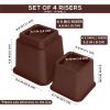 imageUtopia Bedding Adjustable Bed Furniture Risers  Elevation in Heights 3 5 or 8 Inch Heavy Duty Risers for Beds  Supports up to 1300 lbs  Set of 4 Riser BlackReddish Brown