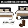 imageUtopia Bedding Bed Risers 2 Inch  Pack of 8  Adjustable Furniture Risers 2 ampamp 4 inch  Anti Slip Foam ampamp Rubber Pad  Stackable Bed Lifts Risers Heavy Duty for Sofa Bed Table Couch ampamp Chair BlackBrown