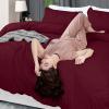 imageUtopia Bedding Duvet Cover King Size  1 Duvet Cover with 2 Pillow Shams  3 Pieces Bedding Duvet Cover with Zipper Closure  Soft Brushed Microfiber 104 X 90 Inches King NavyBurgundy