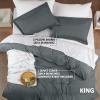 imageUtopia Bedding Duvet Cover King Size  1 Duvet Cover with 2 Pillow Shams  3 Pieces Bedding Duvet Cover with Zipper Closure  Soft Brushed Microfiber 104 X 90 Inches King NavyGrey