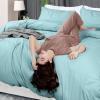 imageUtopia Bedding Duvet Cover King Size  1 Duvet Cover with 2 Pillow Shams  3 Pieces Bedding Duvet Cover with Zipper Closure  Soft Brushed Microfiber 104 X 90 Inches King NavySpa Blue