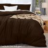 imageUtopia Bedding Duvet Cover King Size  1 Duvet Cover with 2 Pillow Shams  3 Pieces Bedding Duvet Cover with Zipper Closure  Soft Brushed Microfiber 104 X 90 Inches King NavyBrown