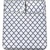 imageUtopia Bedding Queen Sheet Set  Brushed Microfiber  Soft Bed Sheets for Queen Size Bed Set  Includes 1 Fitted 1 Flat ampamp 2 Pillow Cases  Deep Pocket GreyPrint  Quatrefoil White