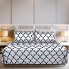 imageUtopia Bedding Queen Sheet Set  Brushed Microfiber  Soft Bed Sheets for Queen Size Bed Set  Includes 1 Fitted 1 Flat ampamp 2 Pillow Cases  Deep Pocket GreyPrint  Quatrefoil White