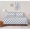 imageUtopia Bedding Queen Sheet Set  Brushed Microfiber  Soft Bed Sheets for Queen Size Bed Set  Includes 1 Fitted 1 Flat ampamp 2 Pillow Cases  Deep Pocket GreyPrint  Quatrefoil White