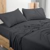 imageUtopia Bedding Queen Sheet Set  Jersey Knit Sheets 4 Piece  Cotton  Soft TShirt Stretchy Sheets  Heather Light GreyDark Grey