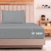 imageUtopia Bedding Queen Sheet Set  Jersey Knit Sheets 4 Piece  Cotton  Soft TShirt Stretchy Sheets  Heather Light GreyLight Grey