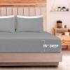 imageUtopia Bedding Queen Sheet Set  Jersey Knit Sheets 4 Piece  Cotton  Soft TShirt Stretchy Sheets  Heather Light GreyLight Grey