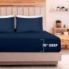 imageUtopia Bedding Queen Sheet Set  Jersey Knit Sheets 4 Piece  Cotton  Soft TShirt Stretchy Sheets  Heather Light GreyNavy