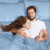 imageUtopia Bedding Queen Sheet Set  Jersey Knit Sheets 4 Piece  Cotton  Soft TShirt Stretchy Sheets  Heather Light GreySky Blue