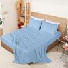 imageUtopia Bedding Queen Sheet Set  Jersey Knit Sheets 4 Piece  Cotton  Soft TShirt Stretchy Sheets  Heather Light GreySky Blue