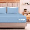 imageUtopia Bedding Queen Sheet Set  Jersey Knit Sheets 4 Piece  Cotton  Soft TShirt Stretchy Sheets  Heather Light GreySky Blue