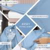 imageUtopia Bedding Queen Sheet Set  Jersey Knit Sheets 4 Piece  Cotton  Soft TShirt Stretchy Sheets  Heather Light GreySky Blue