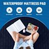 imageUtopia Bedding Waterproof Mattress Protector Queen Mattress Pad Quilted Fitted Cover Stretches up to 16 Inches Deep WhiteNavy