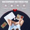 imageUtopia Bedding Waterproof Mattress Protector Queen Mattress Pad Quilted Fitted Cover Stretches up to 16 Inches Deep WhiteNavy
