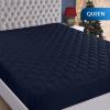 imageUtopia Bedding Waterproof Mattress Protector Queen Mattress Pad Quilted Fitted Cover Stretches up to 16 Inches Deep WhiteNavy