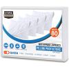 imageUtopia Bedding Waterproof Queen Size Pillow Protectors Zippered 4 Pack White Dust Mite and Bed Bug Proof Pillow case Protectors Moisture Wicking Pillow Encasement Covers 20 x 28 InchesWhite