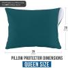 imageUtopia Bedding Waterproof Queen Size Pillow Protectors Zippered 4 Pack White Dust Mite and Bed Bug Proof Pillow case Protectors Moisture Wicking Pillow Encasement Covers 20 x 28 InchesTeal