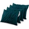 imageUtopia Bedding Waterproof Queen Size Pillow Protectors Zippered 4 Pack White Dust Mite and Bed Bug Proof Pillow case Protectors Moisture Wicking Pillow Encasement Covers 20 x 28 InchesTeal