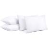 imageUtopia Bedding Waterproof Queen Size Pillow Protectors Zippered 4 Pack White Dust Mite and Bed Bug Proof Pillow case Protectors Moisture Wicking Pillow Encasement Covers 20 x 28 InchesWhite