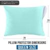 imageUtopia Bedding Waterproof Queen Size Pillow Protectors Zippered 4 Pack White Dust Mite and Bed Bug Proof Pillow case Protectors Moisture Wicking Pillow Encasement Covers 20 x 28 InchesSpa Blue