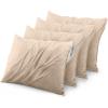 imageUtopia Bedding Waterproof Queen Size Pillow Protectors Zippered 4 Pack White Dust Mite and Bed Bug Proof Pillow case Protectors Moisture Wicking Pillow Encasement Covers 20 x 28 InchesBeige